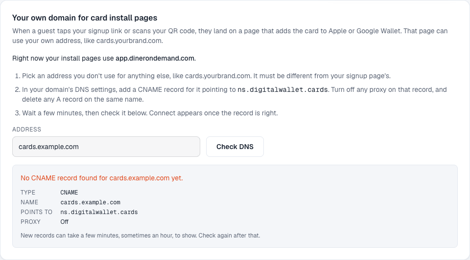 Checking the DNS record before connecting